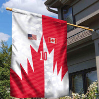 Custom USA and Canada National Football Garden Flag Maple Leaf Geometric and American Stripes