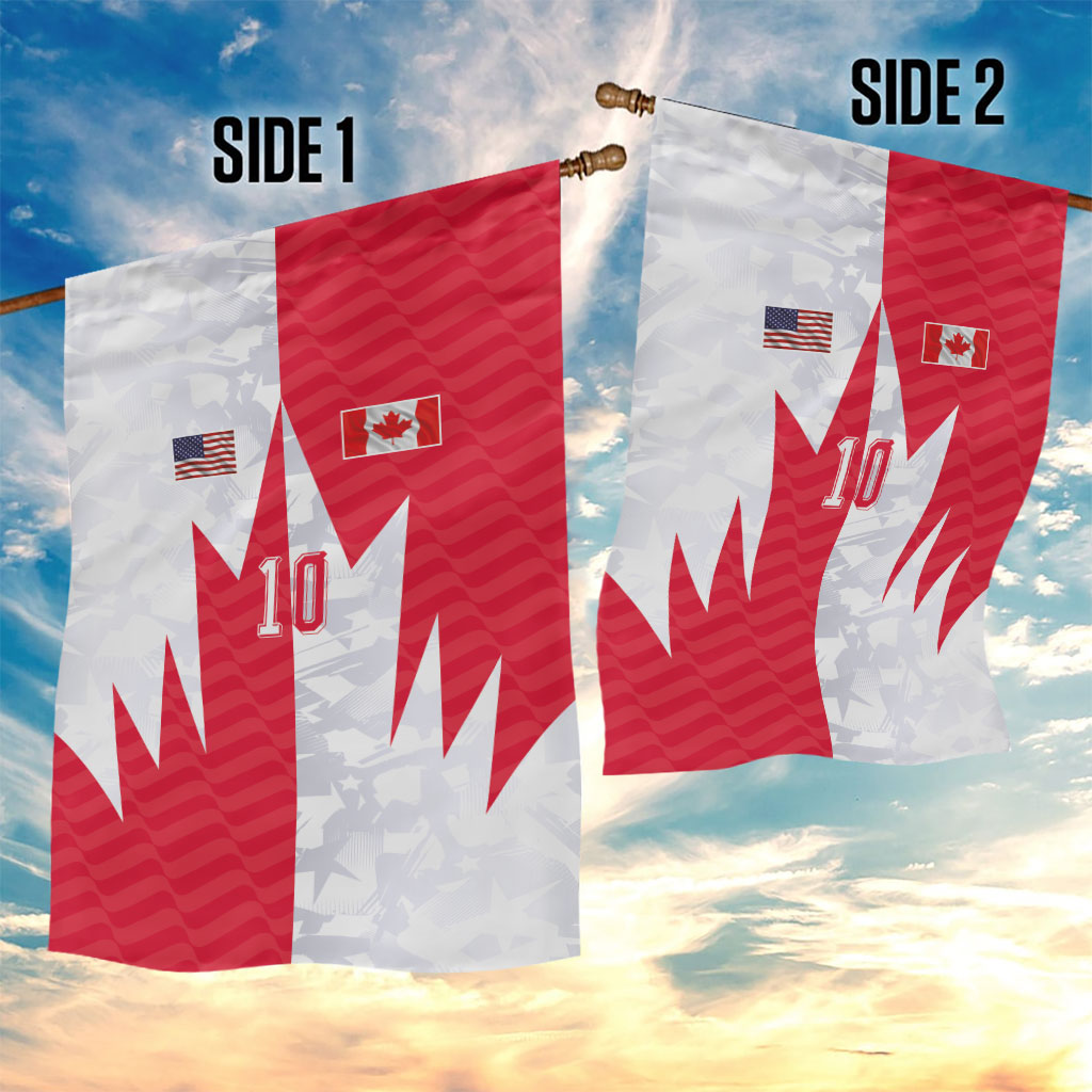 Custom USA and Canada National Football Garden Flag Maple Leaf Geometric and American Stripes