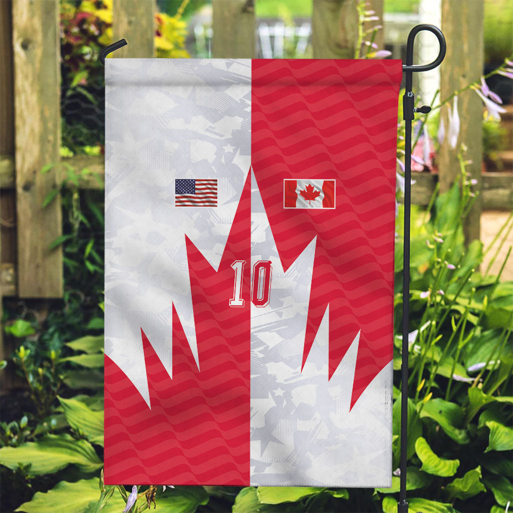 Custom USA and Canada National Football Garden Flag Maple Leaf Geometric and American Stripes