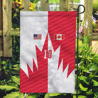 Custom USA and Canada National Football Garden Flag Maple Leaf Geometric and American Stripes
