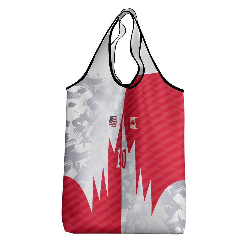 Custom USA and Canada National Football Grocery Bag Maple Leaf Geometric and American Stripes