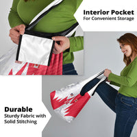 Custom USA and Canada National Football Grocery Bag Maple Leaf Geometric and American Stripes