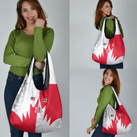 Custom USA and Canada National Football Grocery Bag Maple Leaf Geometric and American Stripes