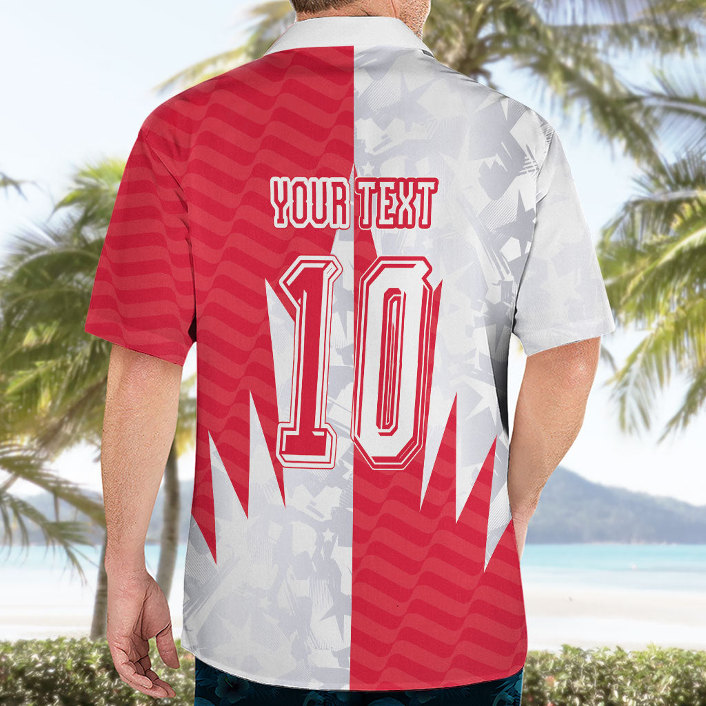 Custom USA and Canada National Football Hawaiian Shirt Maple Leaf Geometric and American Stripes