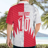 Custom USA and Canada National Football Hawaiian Shirt Maple Leaf Geometric and American Stripes