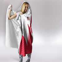 Custom USA and Canada National Football Hooded Blanket Maple Leaf Geometric and American Stripes