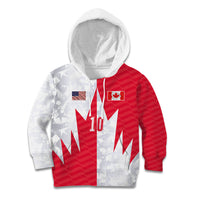 Custom USA and Canada National Football Kid Hoodie Maple Leaf Geometric and American Stripes