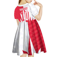 Custom USA and Canada National Football Kid Short Sleeve Dress Maple Leaf Geometric and American Stripes