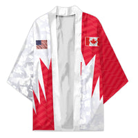 Custom USA and Canada National Football Kimono Maple Leaf Geometric and American Stripes