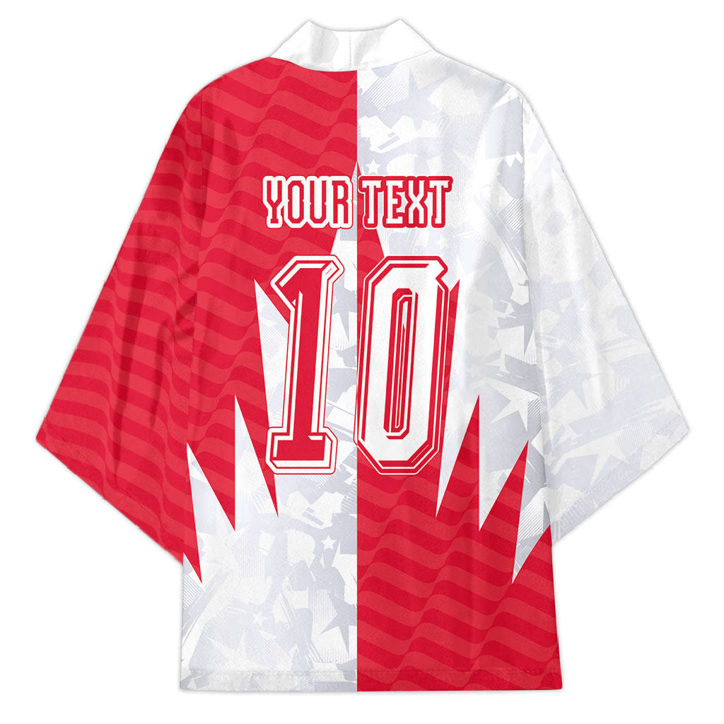 Custom USA and Canada National Football Kimono Maple Leaf Geometric and American Stripes