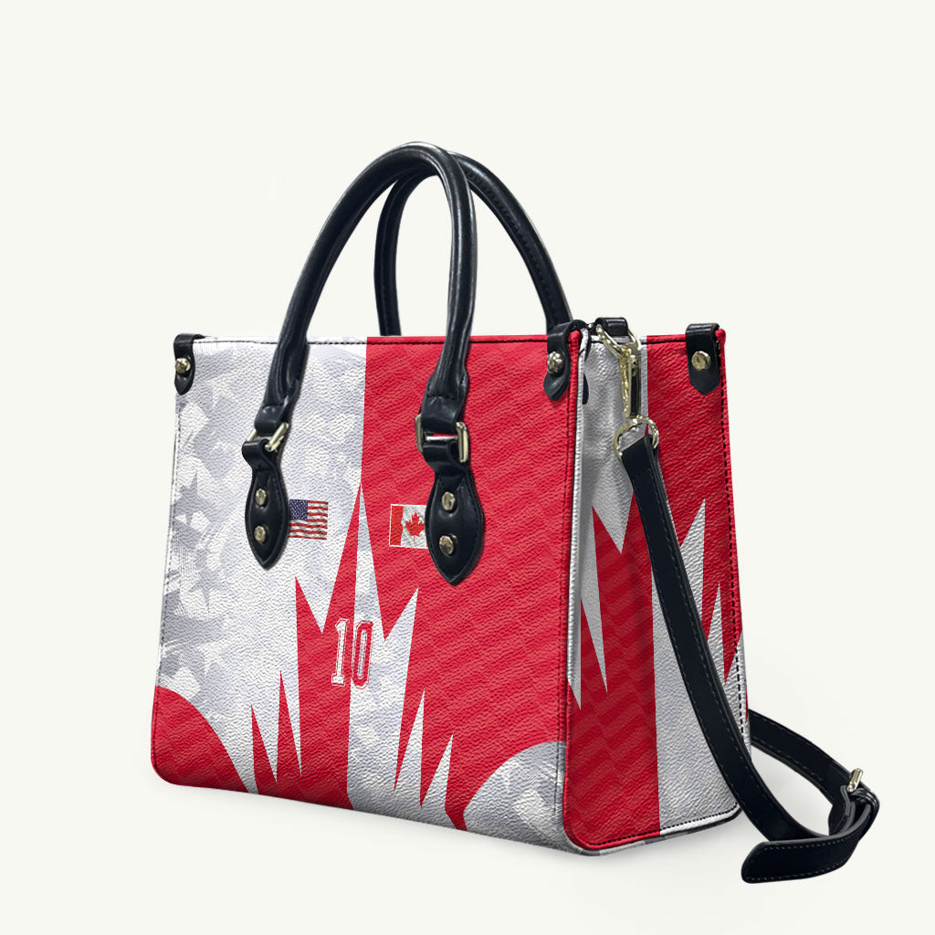 Custom USA and Canada National Football Leather Bag Maple Leaf Geometric and American Stripes