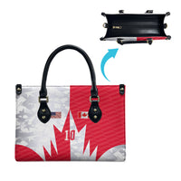 Custom USA and Canada National Football Leather Bag Maple Leaf Geometric and American Stripes