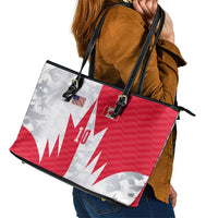 Custom USA and Canada National Football Leather Tote Bag Maple Leaf Geometric and American Stripes