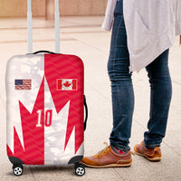 Custom USA and Canada National Football Luggage Cover Maple Leaf Geometric and American Stripes