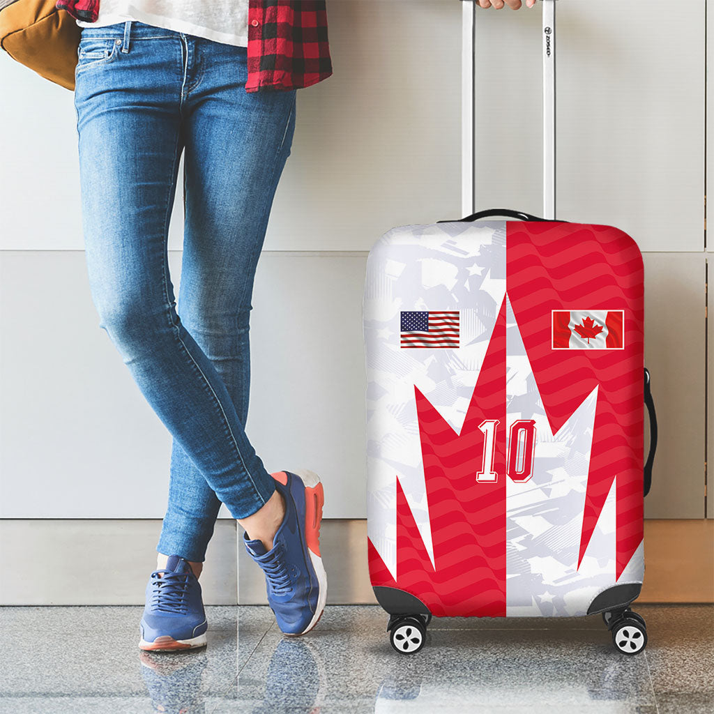 Custom USA and Canada National Football Luggage Cover Maple Leaf Geometric and American Stripes