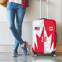 Custom USA and Canada National Football Luggage Cover Maple Leaf Geometric and American Stripes