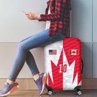 Custom USA and Canada National Football Luggage Cover Maple Leaf Geometric and American Stripes