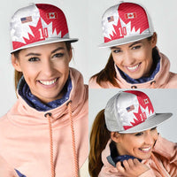 Custom USA and Canada National Football Mesh Trucker Cap Maple Leaf Geometric and American Stripes