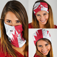 Custom USA and Canada National Football Neck Gaiter Maple Leaf Geometric and American Stripes