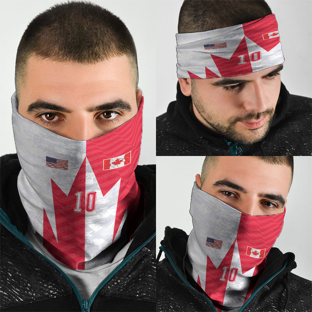 Custom USA and Canada National Football Neck Gaiter Maple Leaf Geometric and American Stripes