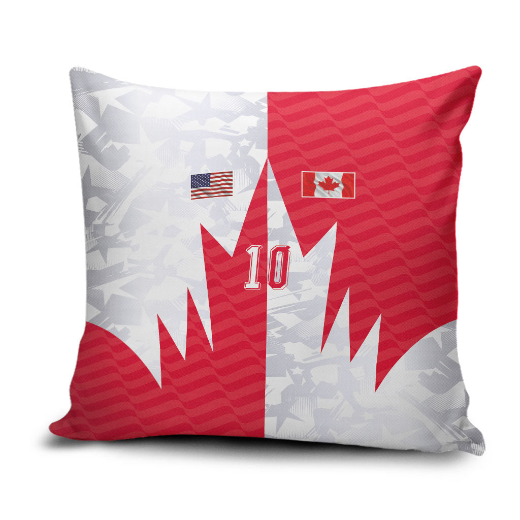 Custom USA and Canada National Football Pillow Cover Maple Leaf Geometric and American Stripes