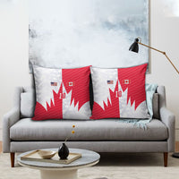 Custom USA and Canada National Football Pillow Cover Maple Leaf Geometric and American Stripes