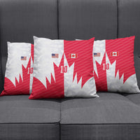 Custom USA and Canada National Football Pillow Cover Maple Leaf Geometric and American Stripes