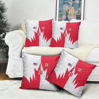 Custom USA and Canada National Football Pillow Cover Maple Leaf Geometric and American Stripes