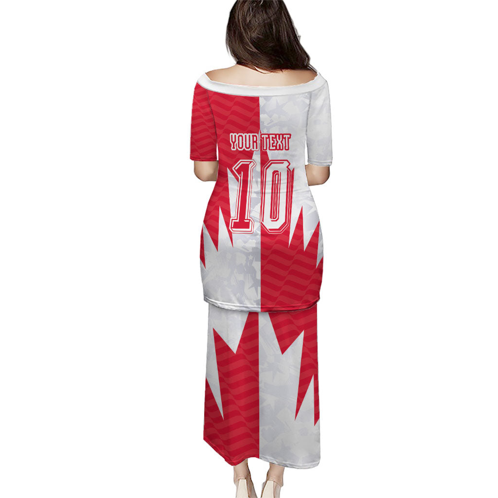 Custom USA and Canada National Football Puletasi Maple Leaf Geometric and American Stripes
