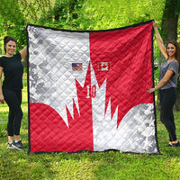 Custom USA and Canada National Football Quilt Maple Leaf Geometric and American Stripes