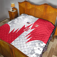 Custom USA and Canada National Football Quilt Maple Leaf Geometric and American Stripes