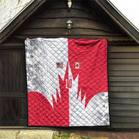 Custom USA and Canada National Football Quilt Maple Leaf Geometric and American Stripes