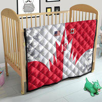 Custom USA and Canada National Football Quilt Maple Leaf Geometric and American Stripes