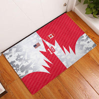 Custom USA and Canada National Football Rubber Doormat Maple Leaf Geometric and American Stripes
