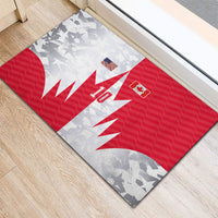 Custom USA and Canada National Football Rubber Doormat Maple Leaf Geometric and American Stripes