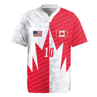 Custom USA and Canada National Football Rugby Jersey Maple Leaf Geometric and American Stripes