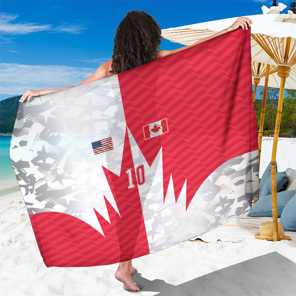 Custom USA and Canada National Football Sarong Maple Leaf Geometric and American Stripes
