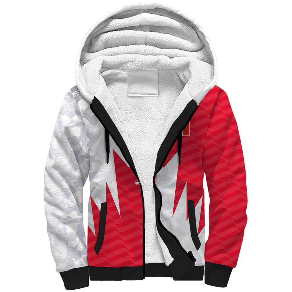 Custom USA and Canada National Football Sherpa Hoodie Maple Leaf Geometric and American Stripes