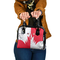Custom USA and Canada National Football Shoulder Handbag Maple Leaf Geometric and American Stripes