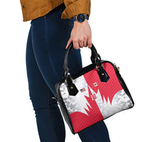 Custom USA and Canada National Football Shoulder Handbag Maple Leaf Geometric and American Stripes