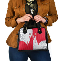 Custom USA and Canada National Football Shoulder Handbag Maple Leaf Geometric and American Stripes