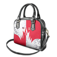 Custom USA and Canada National Football Shoulder Handbag Maple Leaf Geometric and American Stripes