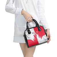 Custom USA and Canada National Football Shoulder Handbag Maple Leaf Geometric and American Stripes
