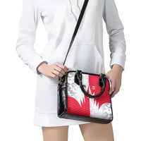 Custom USA and Canada National Football Shoulder Handbag Maple Leaf Geometric and American Stripes