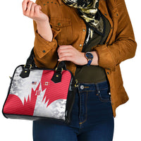 Custom USA and Canada National Football Shoulder Handbag Maple Leaf Geometric and American Stripes