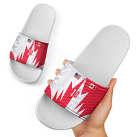 Custom USA and Canada National Football Slide Sandals Maple Leaf Geometric and American Stripes