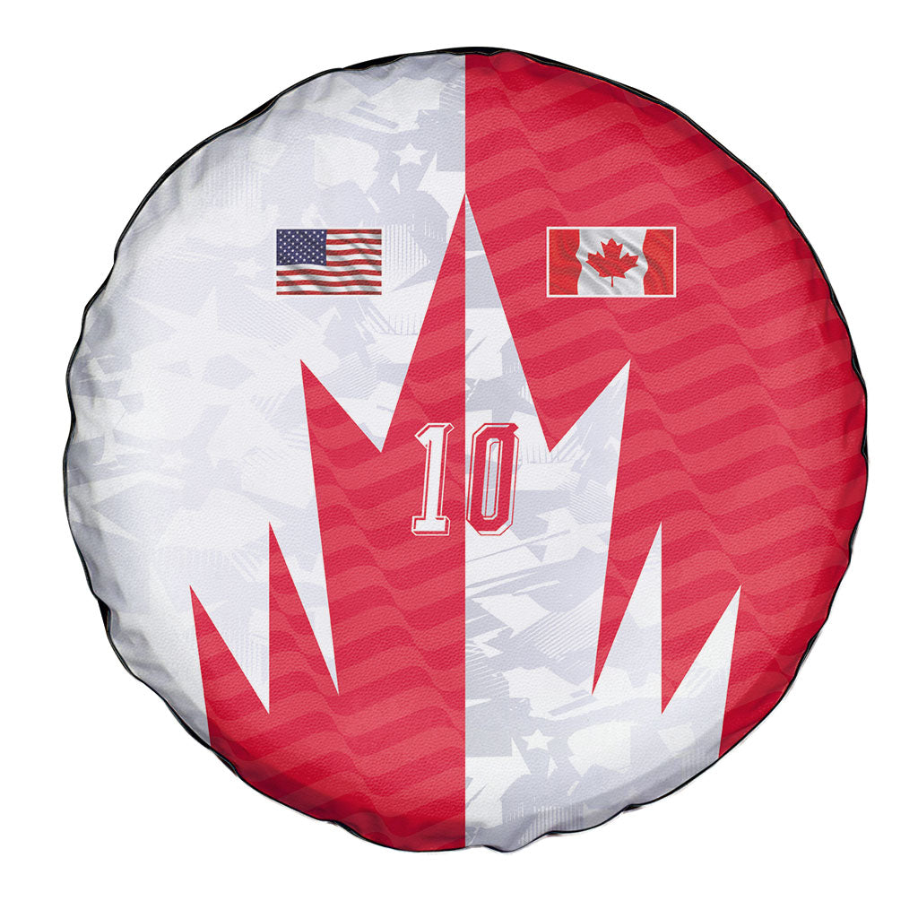 Custom USA and Canada National Football Spare Tire Cover Maple Leaf Geometric and American Stripes