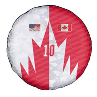 Custom USA and Canada National Football Spare Tire Cover Maple Leaf Geometric and American Stripes