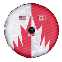 Custom USA and Canada National Football Spare Tire Cover Maple Leaf Geometric and American Stripes