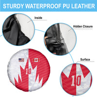 Custom USA and Canada National Football Spare Tire Cover Maple Leaf Geometric and American Stripes